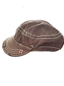 Vtg 2002 True Religion Distressed Adjustable Leather Accents Short Bill Hat READ - Picture 1 of 8
