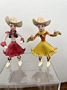 3 1/2" hand painted cowgirls dolls poseable Whimsical leather Doll House - Picture 1 of 14