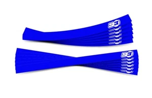 S3 TRIALS/ ENDURO BIKE WHEEL RIM STICKER DECALS. **BLUE** FRONT & REAR! - Picture 1 of 3