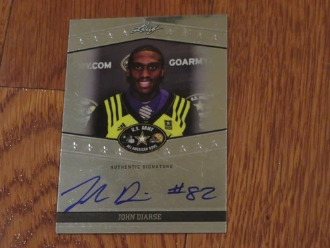 John Diarse Autographed Hand Signed Card US Army LSU Denver Broncos Cover