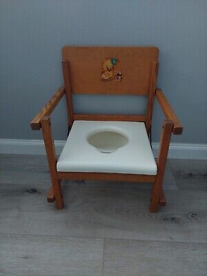 Wooden Folding Potty Toilet Training Chair Vintage Antique  • 53.66$