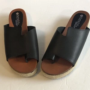 Patrizia By Spring Step Women Toeloop Espadrilles Sandals Size 7.5 -8 Black - Picture 1 of 8
