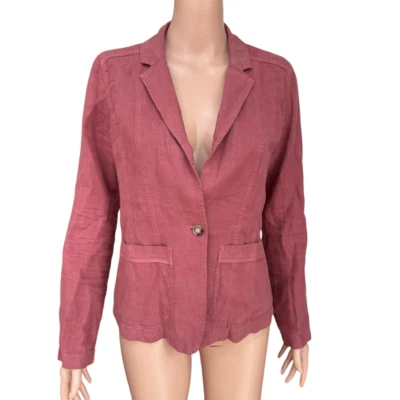 Caslon 100% Linen blazer red casual Lagenlook size XS - Image 1 of 4