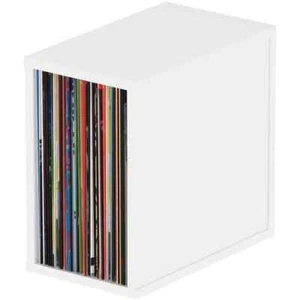 GLORIOUS RECORD BOX 55 WHITE contenitore 55 dischi vinile 12" in legno BIANCO - Picture 1 of 8