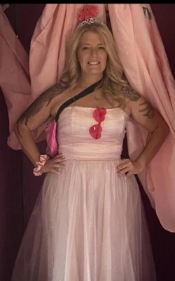 Jessica McClintock GUNNE SAX 1980's Pink Tulle Strapless Dress (Size 13) Prom - Image 1 of 4