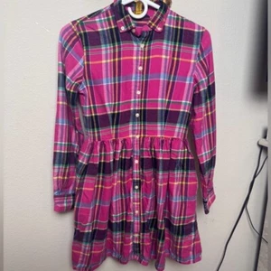 NEW Polo Ralph Lauren Long Sleeve Pink Plaid Button Down Shirtdress With Pockets - Picture 1 of 10