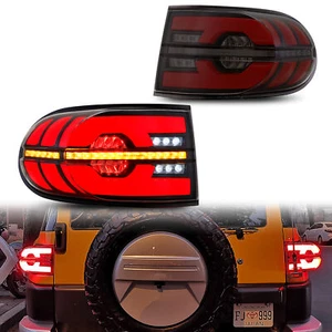 LED Tail Lights for Toyota FJ Cruiser 2007-2020 Animation Black Rear Lamps - Picture 1 of 5