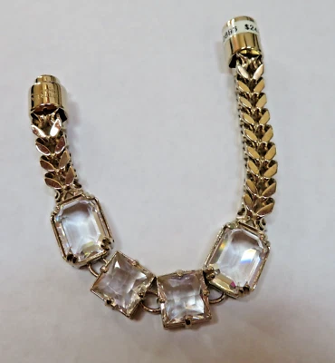 FURLA Statement Gold Crystal Chain Bracelet Band Cuff Crystals CZ NWT $298 - Image 1 of 4