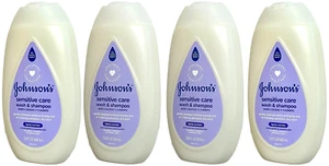 Johnson's Baby Sensitive Care Wash & Shampoo, Gently Cleanses 13.6oz- 4 Bottles - Picture 1 of 1