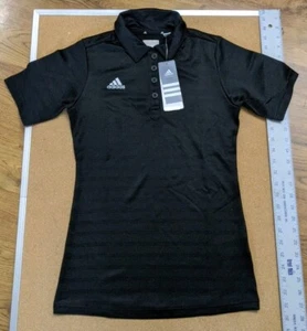 Adidas Women's Basics Black Polo Shirt Size XS Climalite NWT - Picture 1 of 10