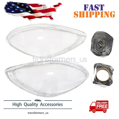 一对前灯镜头透明保护套 + 胶水适用于保时捷 Panamera 2017 - 2020 — 第 1/4 张图片