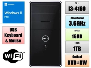 Dell Inspiron 3847 MT Intel Core i3-4160 3.60G 16GB RAM 1TB HDD DVDRW Win 11 Pro - Imagen 1 de 4
