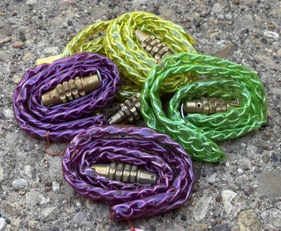 Vtg 34" Bike Lock Color Vinyl Combination Bicycle Chain purple green citron - Image 1 of 4