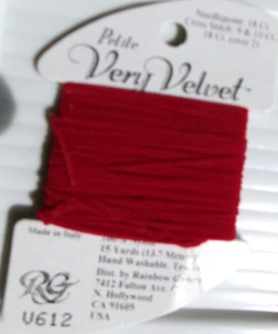 Rainbow Gallery ~ Very Velvet ~ Needlepoint Thread ~ Nylon ~ V612 Cherry Red - Picture 1 of 2
