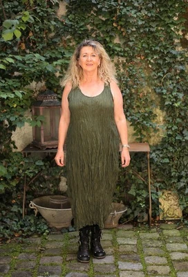 Privatsachen - Lagenlook KLEID SEIDE - LICHT Gr. 44 bis 56 - avocado - Bild 1 von 4