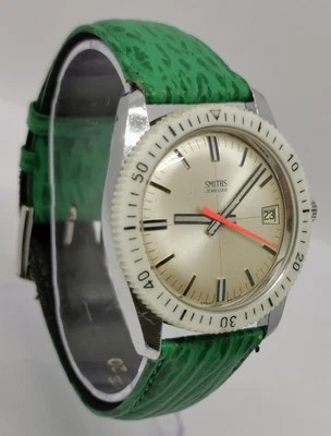 Vtg 1960s Smiths Skin Diver Style Date 36mm Chrome Cased Mechanical Gents Watch - Image 1 of 4