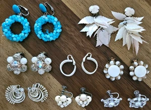 VINTAGE OHRRINGE CLIP ON SCREW ON JEWERLY 8 PAAR - Bild 1 von 20
