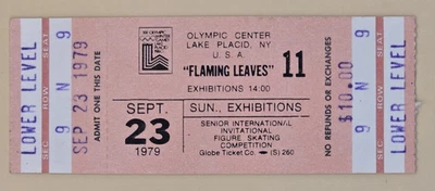 1979 Lake Placid Olympic Pre-Games TICKET - Flaming Leaves Figure Skating Norton - Image 1 of 2
