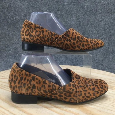 Clarks Zapatos Mujer 9 M Julieta Palma Guepardo Estampado Sin Cordones Mocasín Marrón Negro Foto 1 de 4
