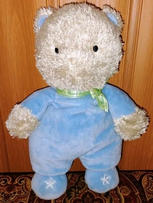 Thank Heaven for Babies Blue BEAR 10" Infant Plush Toy Carter's Child Mine (F - Image 1 of 4