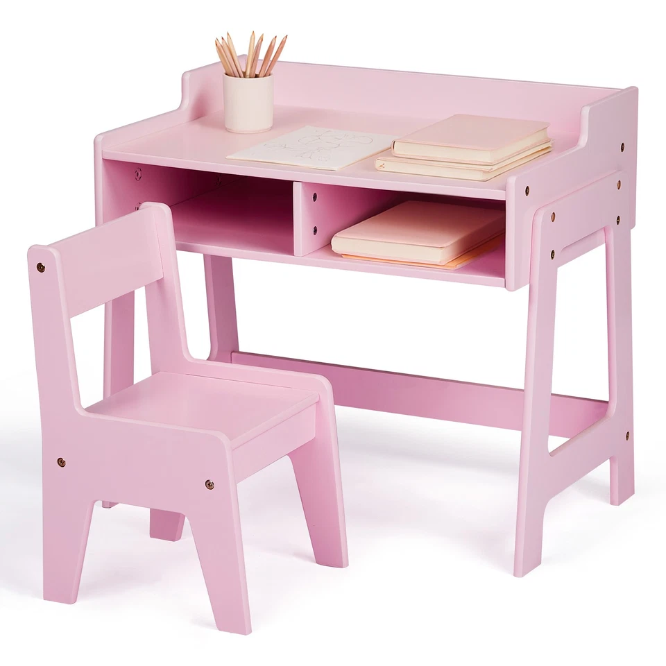 Toddler Table & Chair Set Wooden Kids Desk & Chair Set 24.6"L x 15.7"W x 23.2"H - Изображение 1 из 1