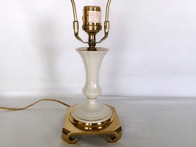 Lenox ACCENT TABLE BEDROOM 17" LAMP LIGHT - No Shade Heavy Brass Base - Image 1 of 4