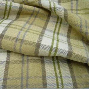 6 Metres Lewis Checked Tartan Patterned  Mustard Curtain Fabric / Furnishings - Picture 1 of 8