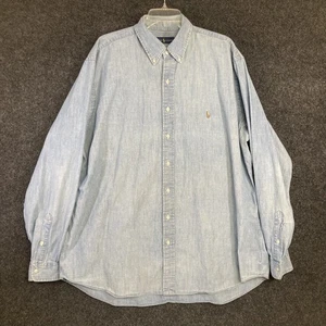 Ralph Lauren Mens XLT Long Sleeve Button Down Blue Shirt - Picture 1 of 10