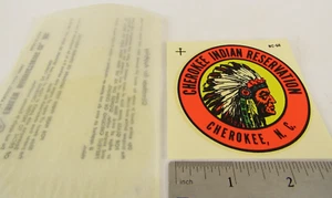 Vintage Cherokee Indian Nation N.C. Goldfarb Travel Decal - 1948, - Picture 1 of 3