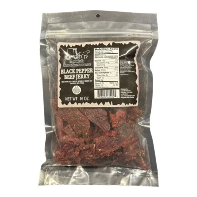 Amish Smokehouse Beef Jerky, 16oz Bulk Bag, Black Pepper