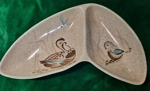 Red Wing Oval Divided Vegetable Bowl "Bob White"- 14"- VINTAGE MCM 1956 - Picture 1 of 5