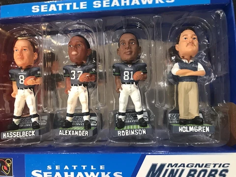 Seattle Seahawks NFL 4 player mini bobblehead set Retro Cool Item Cover