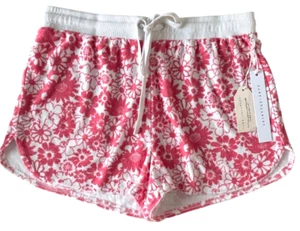 Jane & Delancey Women's Terry Shorts Drawstring w/ Pockets Size M Pink Floral - Picture 1 of 4