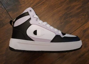 Champion Womens Size 6W Drome Hi Cb Shoes White/Lilac/Black CA101372W - Picture 1 of 7