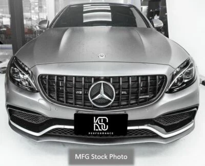 2015-2018 C63 C63S Panamericana GT Style Grill ALL BLACK W205 C205 Grille - Image 1 of 4