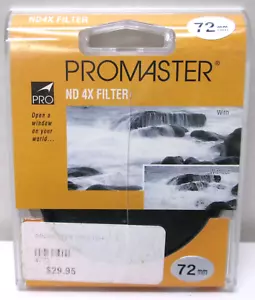Filtro de cámara Promaster 72mm ND 4X Japón - Nuevo paquete abierto/dañado - Imagen 1 de 2