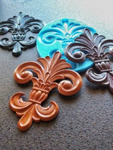 Fleur de Lys Wappenlilien Silikonform 19,5 cm hoch Lilie Möbelauflagen - Bild 1 von 10