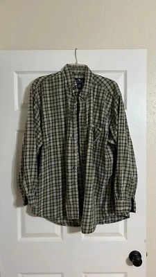 Moose Creek Men's Button Down Flannel XL Long Sleeve Green Plaid Pocket - Image 1 of 4