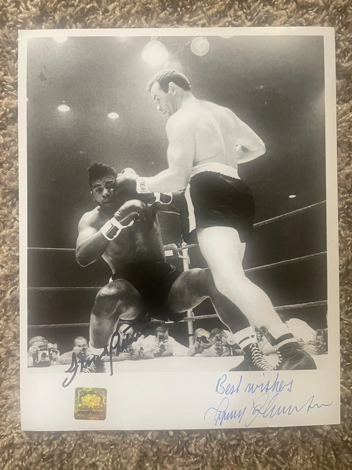 Ingemar Johansson & Floyd Patterson Signed Autographed 8x10 Boxing Photo w/ COA - Image 1 of 4