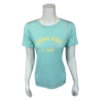 All Worthy Hunter McGrady Slub Knit Graphic T-Shirt Top Spring Blue Medium Size - Image 1 of 2