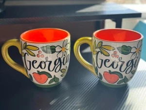 ZWEI Glory Haus Kayln Dunks Georgia handbemalt 16 Unzen Becher Tassen - Bild 1 von 5