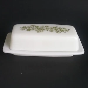 Vintage Pyrex Butter Dish Spring Blossom Crazy Daisy Green - Picture 1 of 6