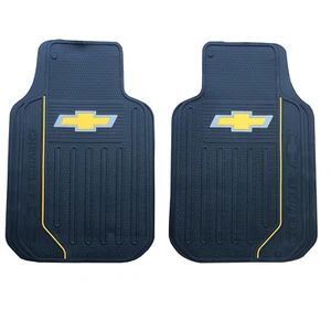 Licensed 2pc Chevy Bowtie Front Rubber Floor Mats Silverado Blazer Tahoe S10 - Picture 1 of 10