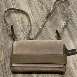 Nuevo con etiquetas Bolso bandolera Banana Republic Toupe Gamuza Cuero Genuino Correa Larga - Imagen 1 de 12