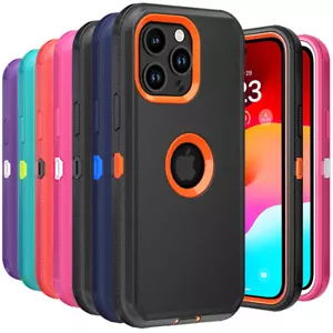 For iPhone 15 Pro Max 14 13 12 11 XR Phone Case Heavy Duty Shockproof Hard Cover - Picture 1 of 23