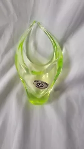 Murano Italian Glass Yellow Centrepiece Basket - Picture 1 of 9