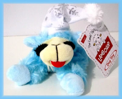 NW ICY BLUE WINTER WONDERLAND SOFT PLUSH MULTIPET 6.5" LAMB CHOP DOG TOY SQUEAKY - Image 1 of 4