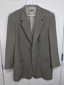 Vestimenta Blazer Men's 44R Brown Silk Single Breasted - Picture 1 of 15