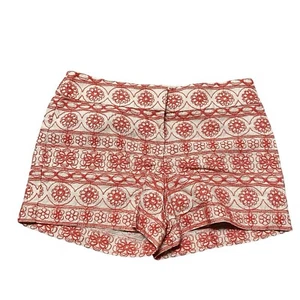 Ann Taylor Loft Damen Low Rise Shorts gehäkelt gefüttert rot beige bestickt Gr. 4 - Bild 1 von 4
