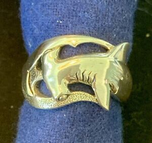 NEW Hammerhead Shark .925 Sterling Silver Wrap Ring Peter Stone Jewelry Size 9